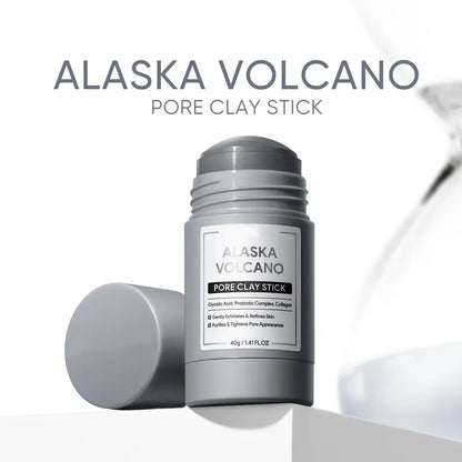 Alaska Volcano Pore Clay Stick Cleansing Blackhead Remover Face Mask Stick with Natural Clay Gentle Exfoliating Smoothing Skin Non-Drying Skincare