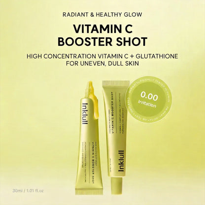 Inklull Vitamin C Booster Shot,Pure Vitamin C+ Glutathione for Bright,Healthy Skin Glow,30ml / 1.01 fl oz