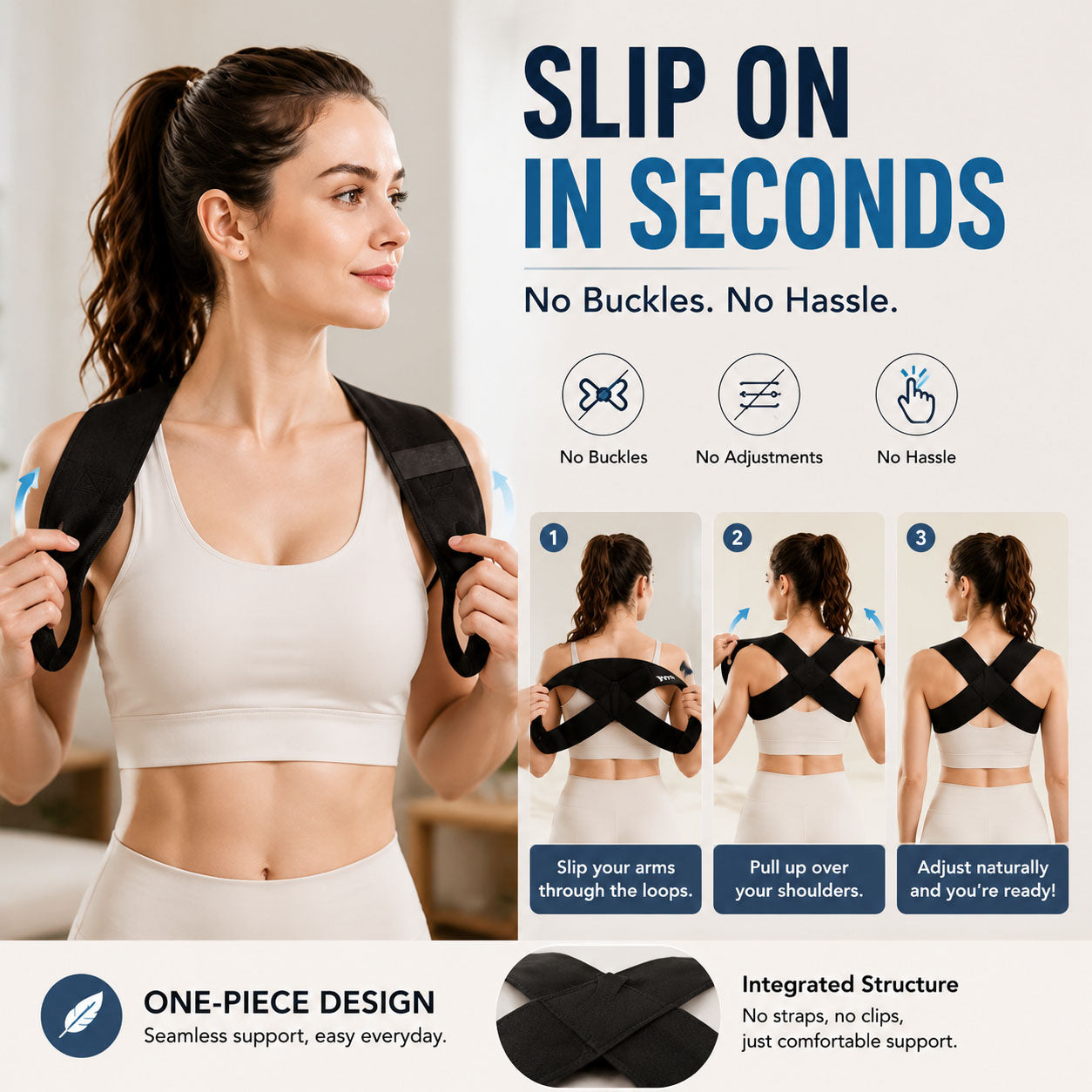 Posture Support Strap – Lightweight Back & Shoulder Corrector for Men & Women