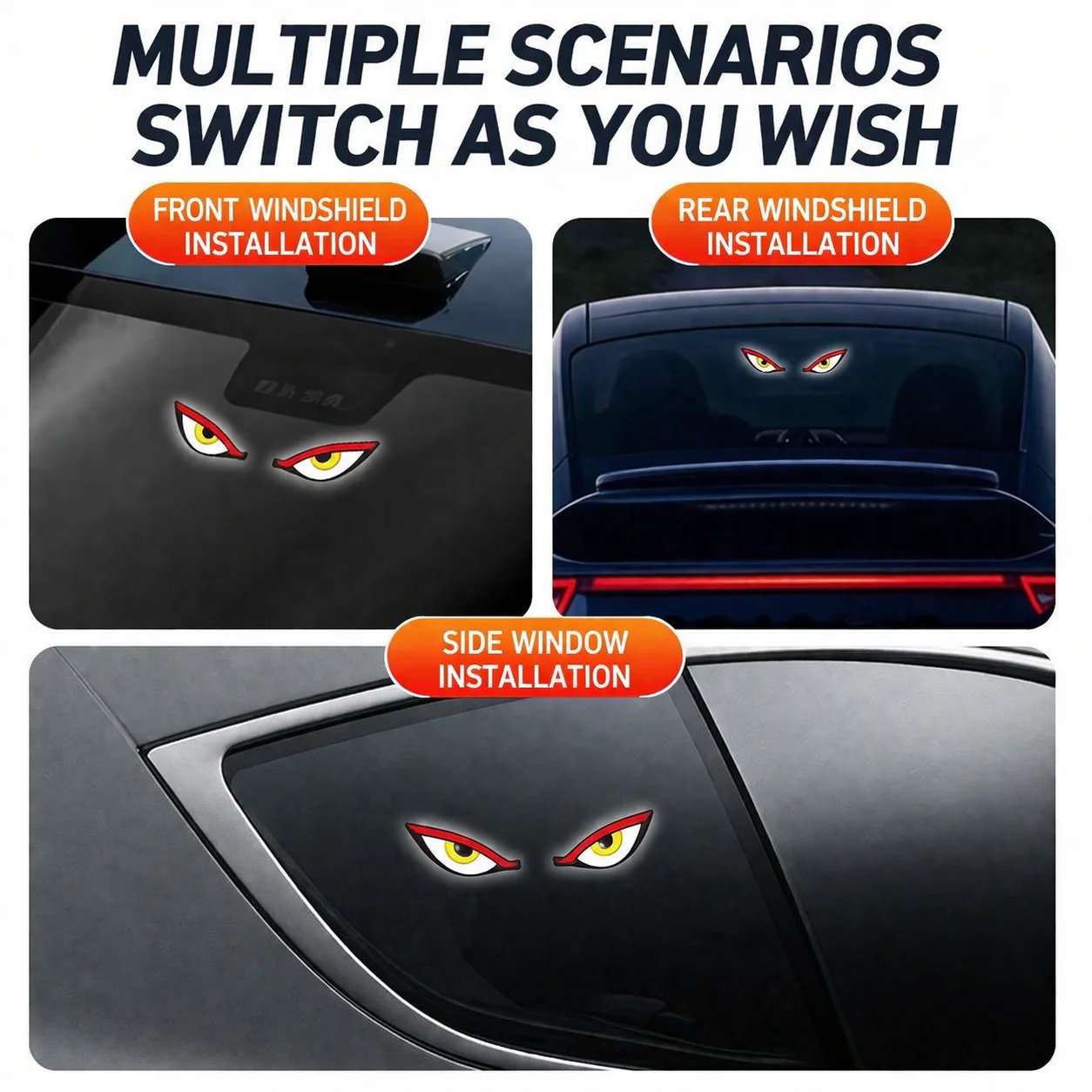 🔥Solar Demon Eye LED Car Window Light – Turn Your Ride Into a Beast