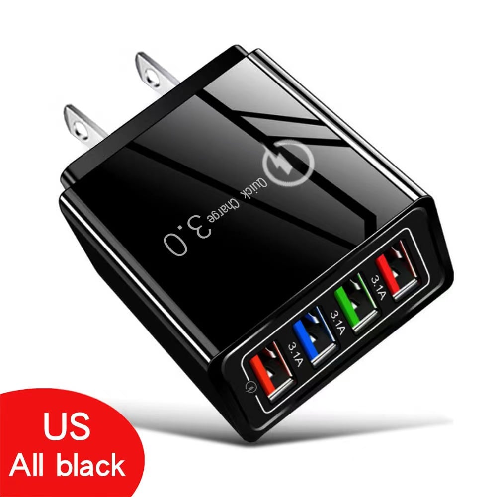 ⚡ 4-Port Quick Charge 3.0 Charger – Power 4 Devices Fast, All from One Outlet