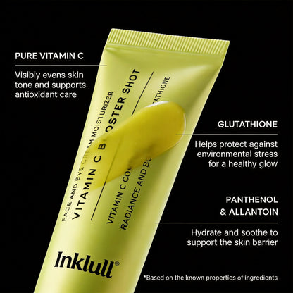 Inklull Vitamin C Booster Shot,Pure Vitamin C+ Glutathione for Bright,Healthy Skin Glow,30ml / 1.01 fl oz
