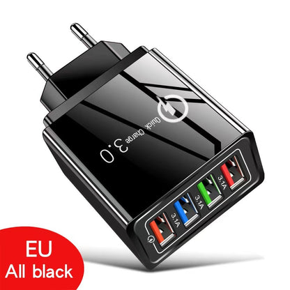 ⚡ 4-Port Quick Charge 3.0 Charger – Power 4 Devices Fast, All from One Outlet