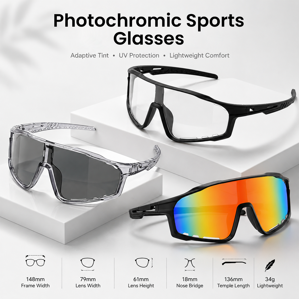 ☀️UV400 Photochromic Polarized Safety Glasses