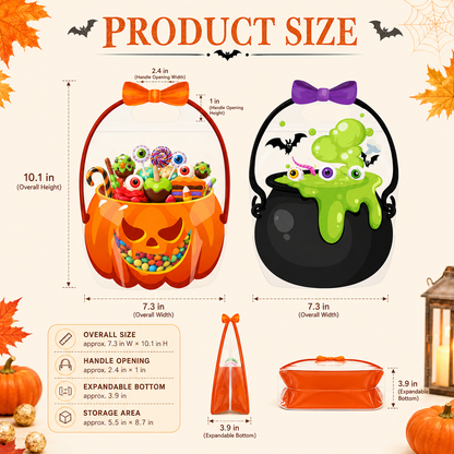 🎃50 Pcs Halloween Goodie Bags Plastic Candy Bag🎁