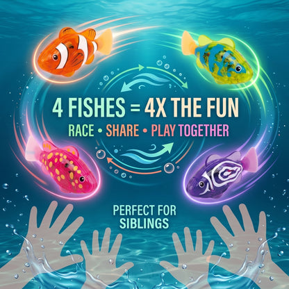 Electronic Pet Fish Bath Toy | LED Light Up | Auto-Swimming Bath Toy