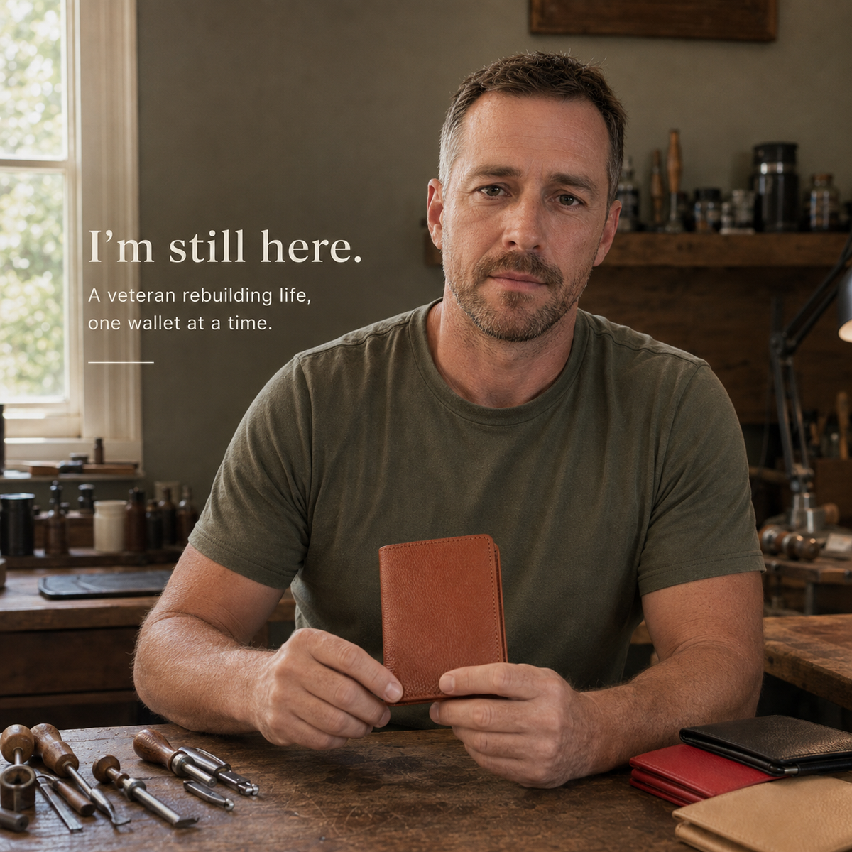 🔥100% Handmade Full-Grain Leather Wallet (Daniel Brooks 𝐇𝐚𝐧𝐝𝐦𝐚𝐝𝐞)