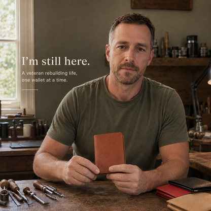 🔥100% Handmade Full-Grain Leather Wallet (Daniel Brooks 𝐇𝐚𝐧𝐝𝐦𝐚𝐝𝐞)