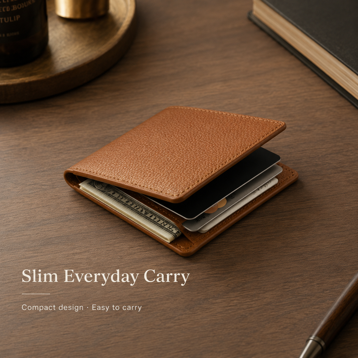 🔥100% Handmade Full-Grain Leather Wallet (Daniel Brooks 𝐇𝐚𝐧𝐝𝐦𝐚𝐝𝐞)