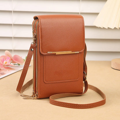 Touchscreen Crossbody Phone Bag – Use Your Phone Through the Clear Window, 3 Card Slots & Dual-Zipper Secure Storage
