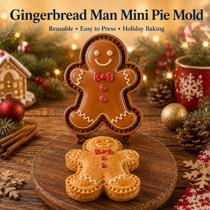 🎄8-Design Christmas Mini Pie Mold Collection | Reusable Embossed Molds for Shaping Detailed Santa, Snowman, Reindeer, Tree & Holiday Pies