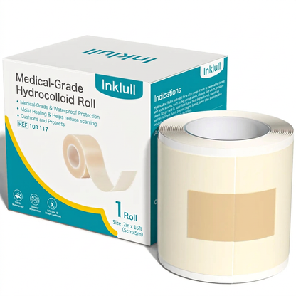 INKLULL® Medical-Grade Hydrocolloid Acne Patch Roll🌿 | Cuttable Overnight Spot Treatment | 2" × 16ft Large Roll