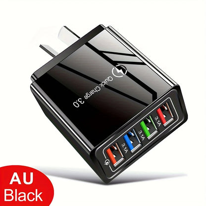 ⚡ 4-Port Quick Charge 3.0 Charger – Power 4 Devices Fast, All from One Outlet