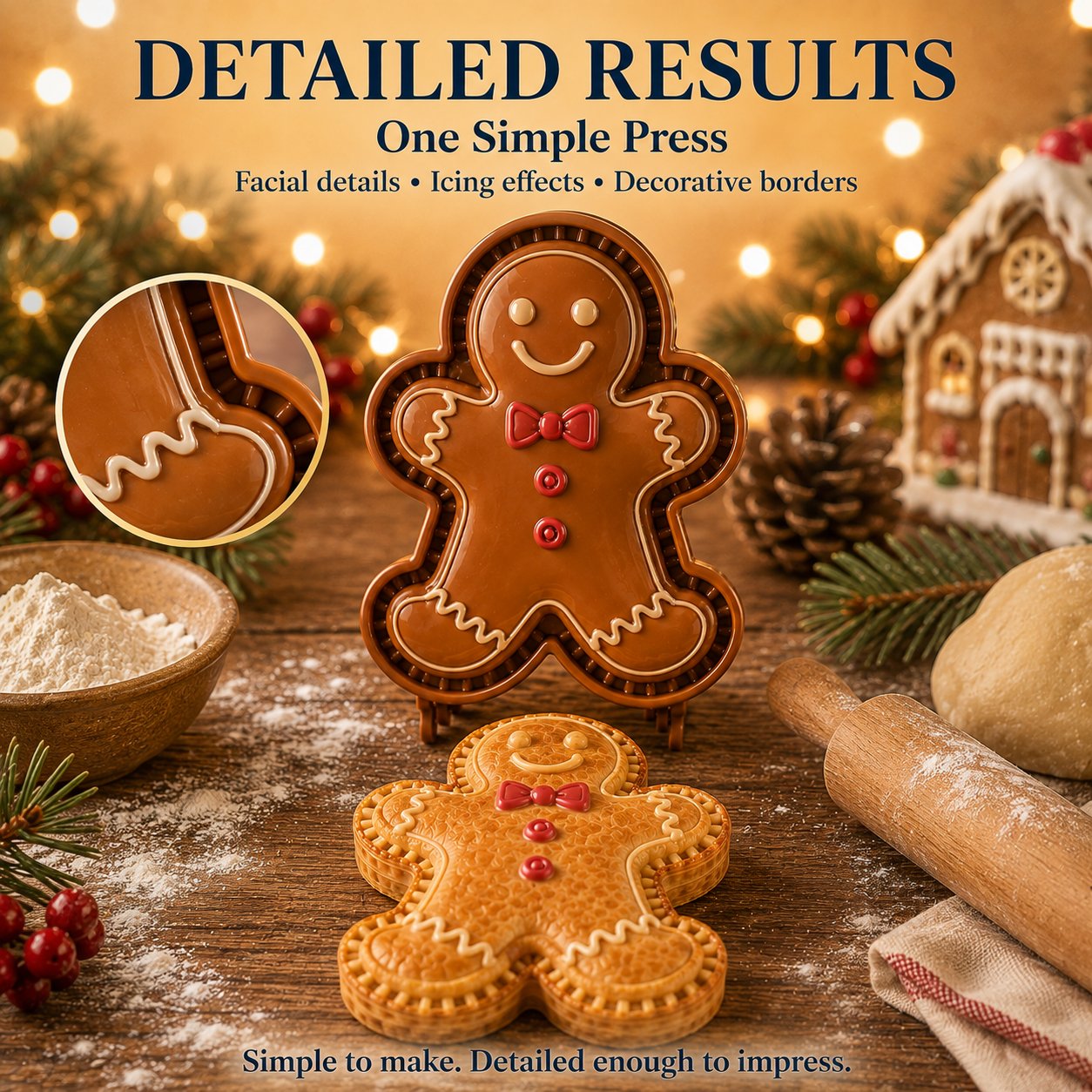 🎄8-Design Christmas Mini Pie Mold Collection | Reusable Embossed Molds for Shaping Detailed Santa, Snowman, Reindeer, Tree & Holiday Pies