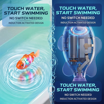 Electronic Pet Fish Bath Toy | LED Light Up | Auto-Swimming Bath Toy