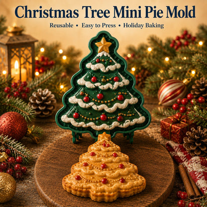 🎄8-Design Christmas Mini Pie Mold Collection | Reusable Embossed Molds for Shaping Detailed Santa, Snowman, Reindeer, Tree & Holiday Pies