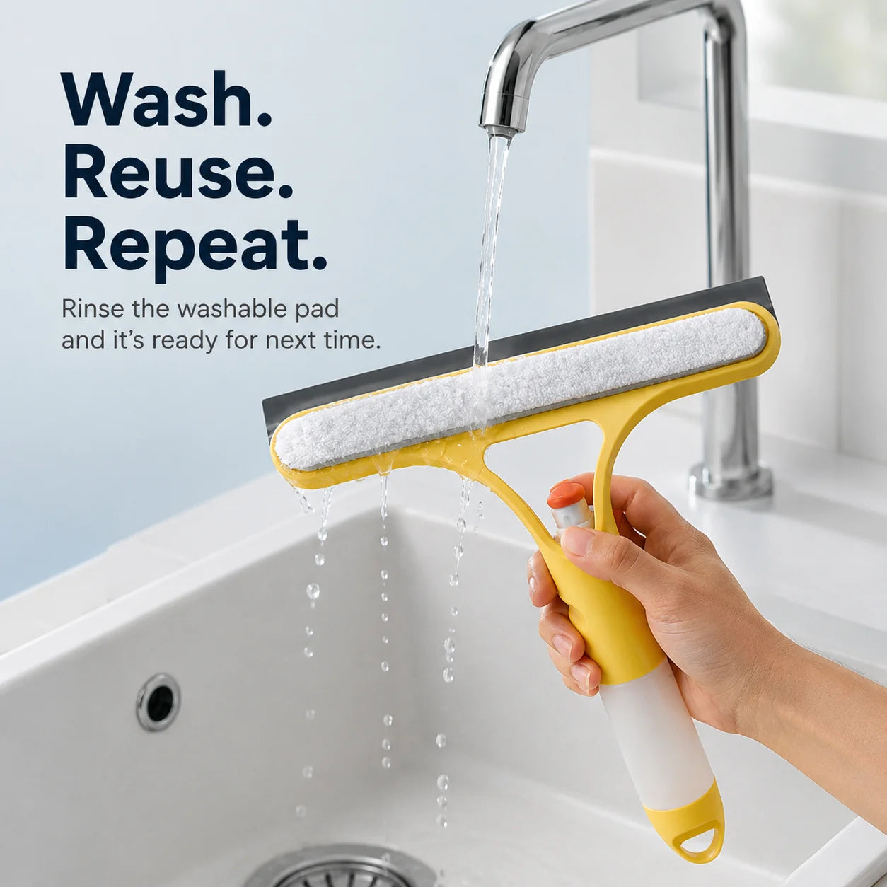 💧3-in-1 Spray Window Cleaning Squeegee
