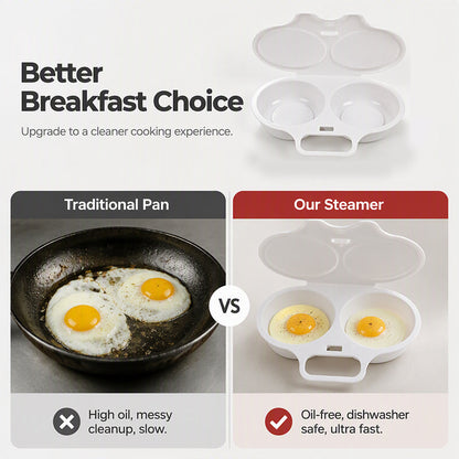 BUY 1 GET 1 FREE🔥2-Cavity Microwave Egg Poacher – Quick Oil-Free Egg Cooker for Easy Breakfasts