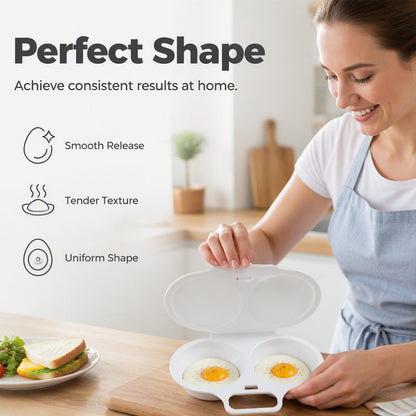 BUY 1 GET 1 FREE🔥2-Cavity Microwave Egg Poacher – Quick Oil-Free Egg Cooker for Easy Breakfasts
