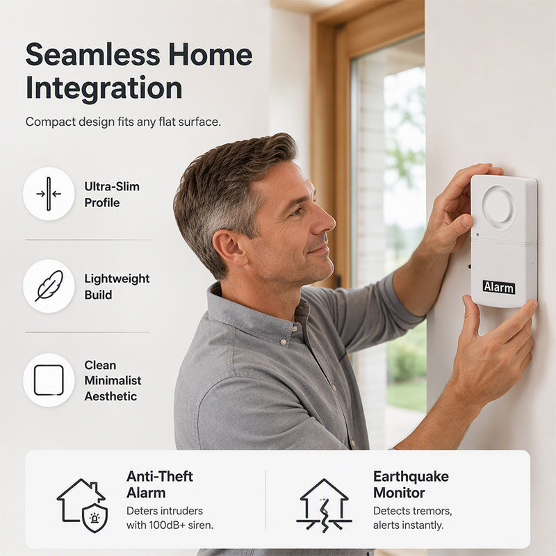 🚨 110dB Wireless Door & Window Vibration Alarm for Home Security